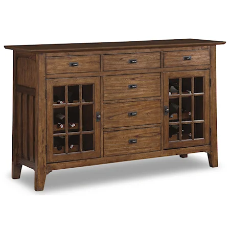 Mission Dining Buffet with 6-Drawers and Removable Wine Rack